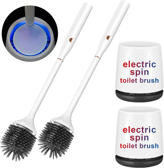 Effortless Toilet Cleaning: Electric Silicone Brush with Wall-Mount Holder