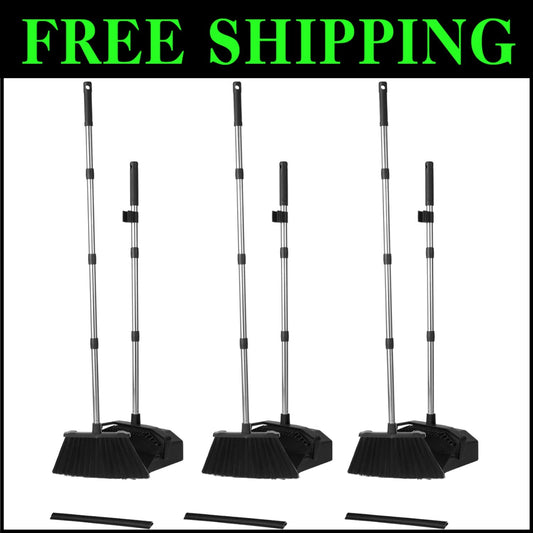 Effortless 51-Inch Broom and Large Dustpan Set – Perfect for High-Traffic Areas