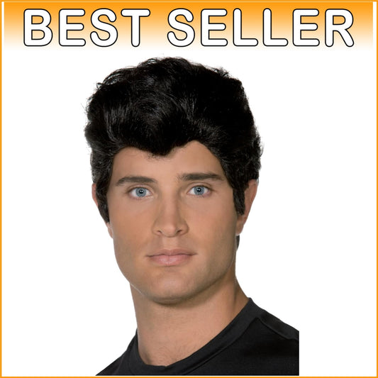 Authentic Women's Danny Wig in Black for Grease-Inspired Fancy Dress
