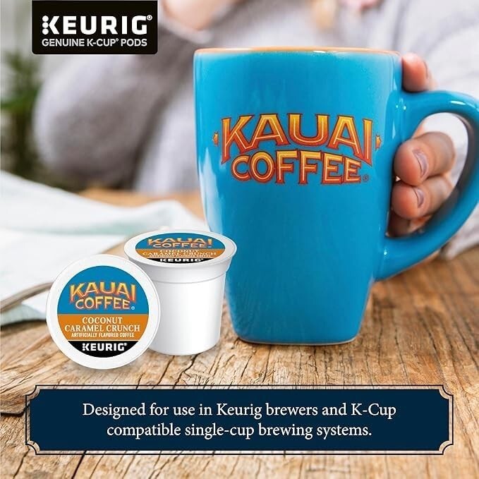 48 Count Coconut Caramel Crunch K-Cup Pods - Premium Hawaiian Coffee Experience
