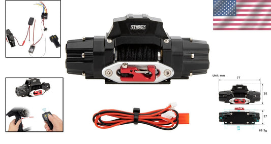 Durable Dual Motor RC Winch for 1/10 Crawlers - Perfect for Outdoor Adventures
