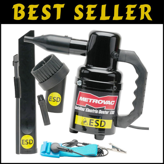 Professional Quality Antistatic Electric Duster with 4-Piece Tool Kit - Compact