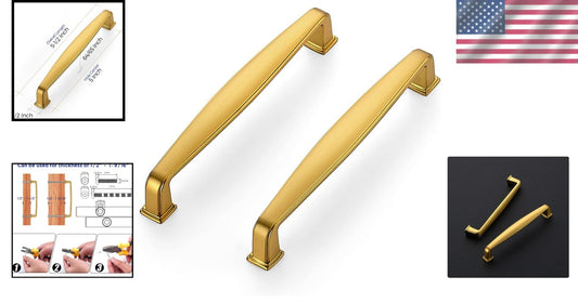 60 Pack Brushed Brass Cabinet Handles - Modern 5 Inch Pulls & Drawer Hardware