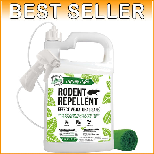 1 Gallon Natural Peppermint Oil Spray - Effective Rodent Repellent with Cloth