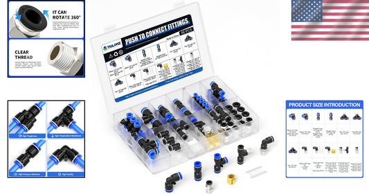 Durable Copper and Plastic Pneumatic Fittings - 66-Piece Set for Professionals