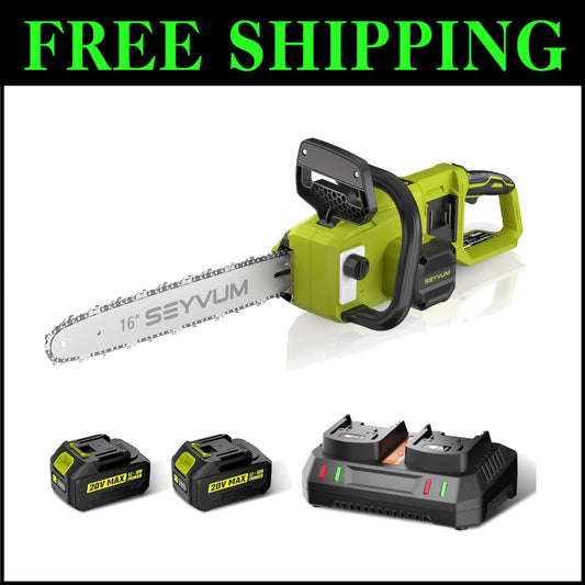 Effortless Cutting: 40V 16-Inch Chainsaw with Auto Oiling & Tool-Free Tensioning