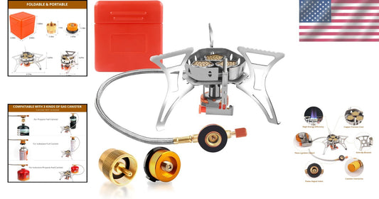 Lightweight 6800W Backpacking Gas Stove - Ideal for Outdoor Cooking Adventures