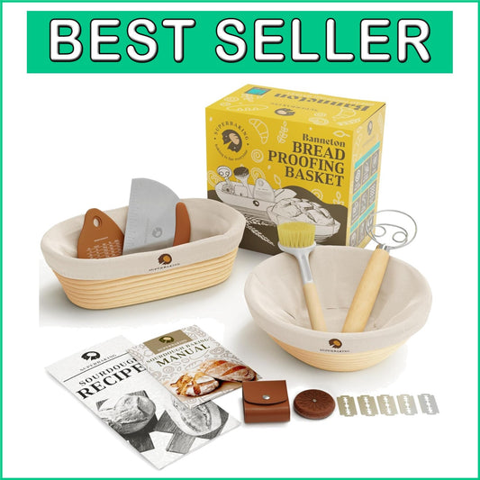 Artisan Bread Baking Gift Set: Non-Stick Round & Oval Bannetons for Sourdough