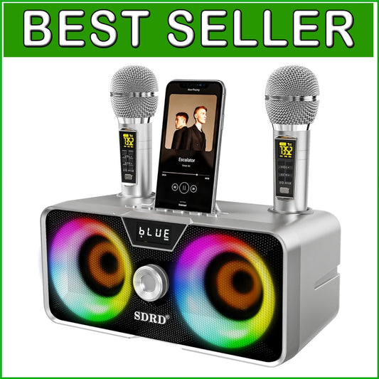 20W Karaoke Machine for All Ages with Rechargeable Battery & Colorful Lights