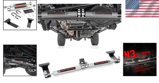 Aluminum Dual Steering Stabilizer for 1999-2004 Ford Super Duty 4WD - Bolt-On