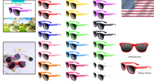 Ergonomic Bulk Neon Party Sunglasses - Fun Gifts for Kids and Adults (96 Packs)