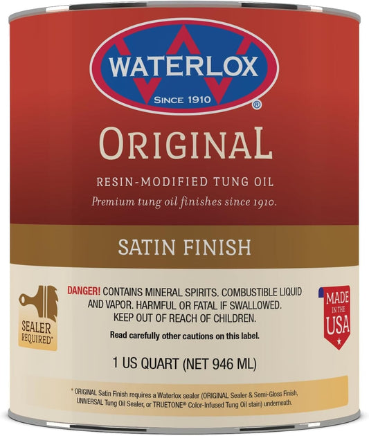 32 Fl. Oz Waterlox Original Satin Finish - Elegant Protection for Wood Counters
