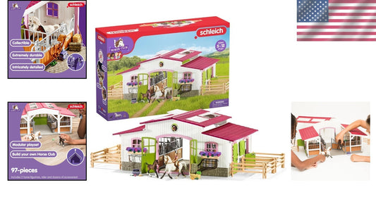Interactive Horse Toy Set for Kids: 97PC Barn, Horses & Equestrian Accessories