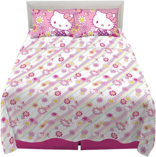 Super Soft Hello Kitty Bedding Set, Queen - Cartoon Patterned Comfort