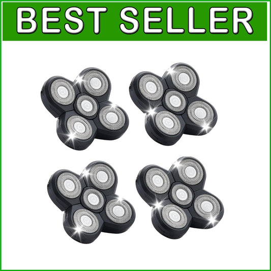 4PCS 360-Degree Shaver Replacement Blades for Bald Men & Women - Safe and Smooth