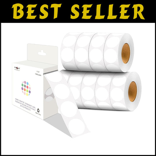 1 Inch Round Dots Label Dispenser - 10000 Adhesive Stickers for Crafts & More