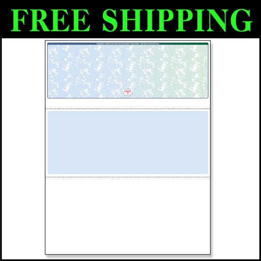 High-Quality Blue/Green Prismatic Blank Checks for Laser & Inkjet Printers