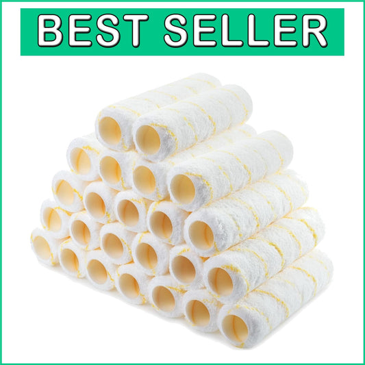 Durable and Washable 9 Inch Paint Roller Covers - 24 Pack for All Projects