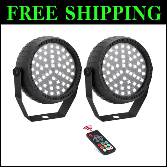Vibrant 54 LED Strobe Lights - Remote & Sound Activated for Ultimate Party Vibes