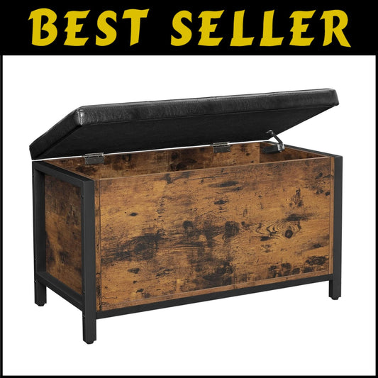 Elegant Entryway Storage Bench: Flip Top Ottoman & Sturdy Seating Solution