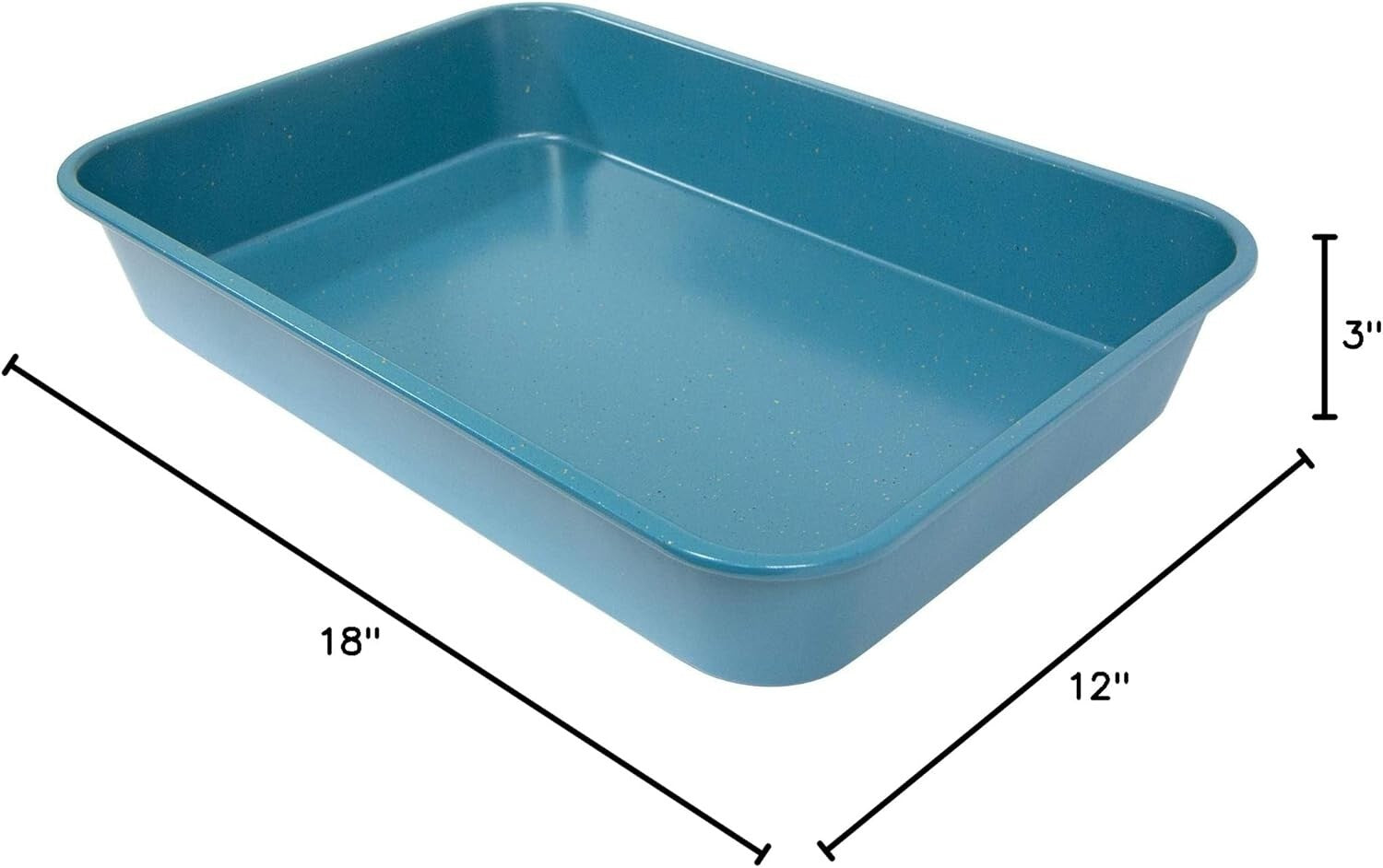 Extra Large 18x12 Blue Granite Ceramic Non-Stick Lasagna/Roaster Pan