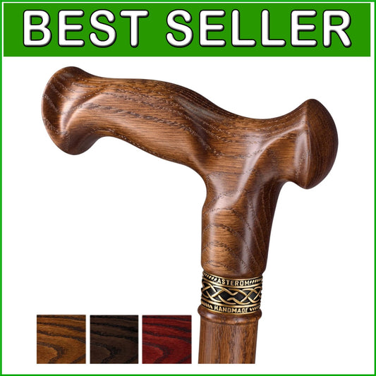 39-Inch Hardwood Oak Cane for Men & Women - Fashionable, Comfortable Walking Aid