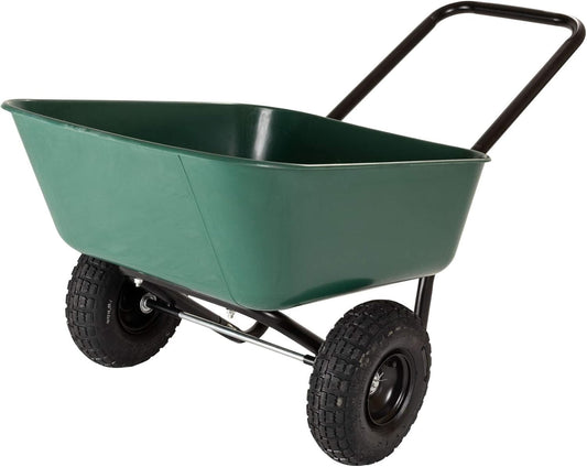 300 lbs Capacity Easy-To-Use Dual-Wheel Garden Barrow - Perfect for Beginners