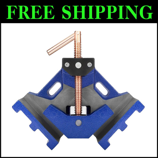 Compact Cast Iron Angle Clamp for Professional Welding - 90-Degree Support