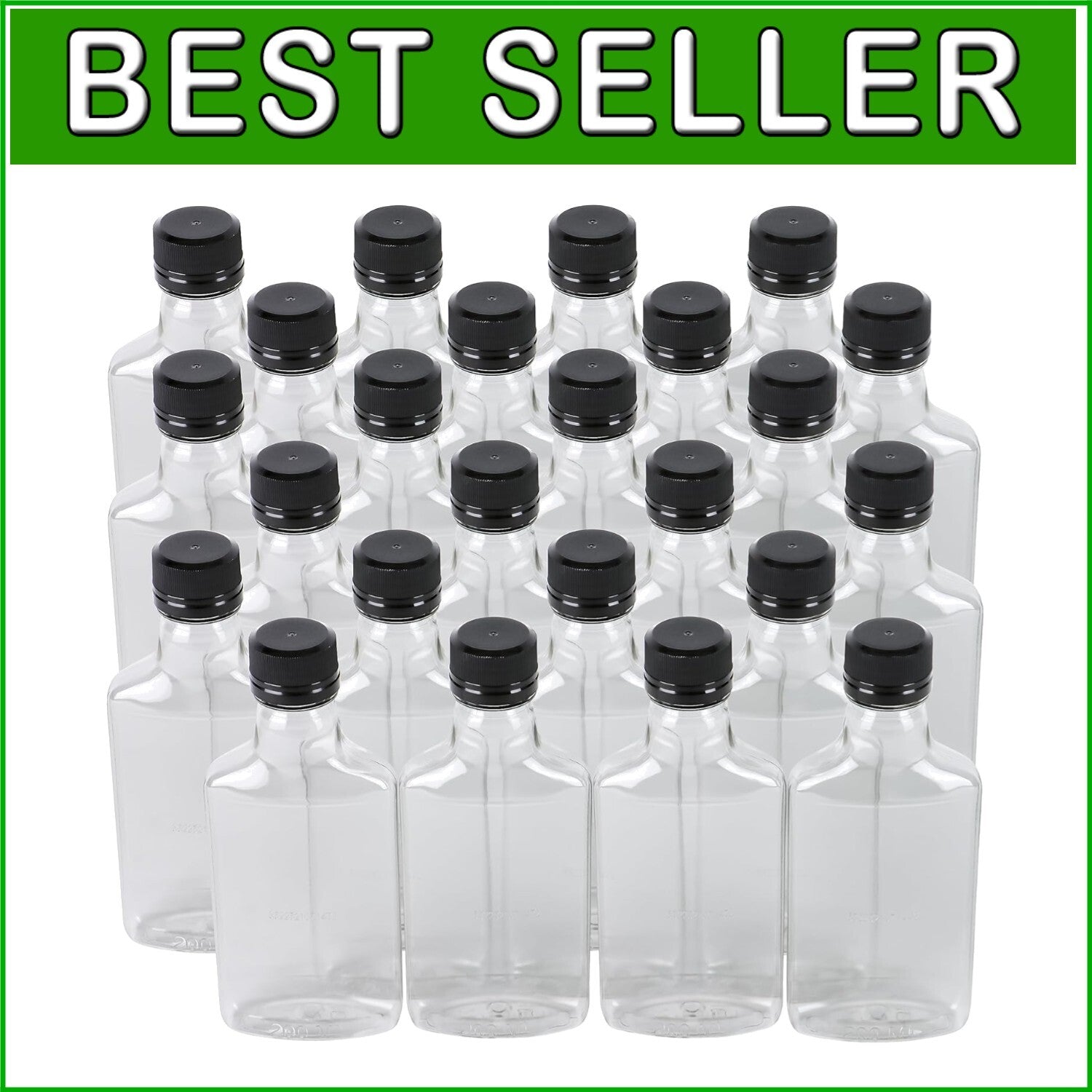 375ml Leak-Proof PET Bottle with Tamper-Evident Cap - 24 Pack Black Lids