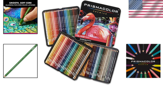 72 Assorted Soft Core Colored Pencils in Tin Case - Perfect for Coloring & Art