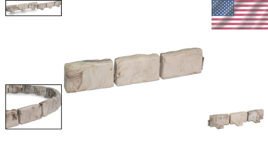 60-Foot Brown Stone-Look Landscape Edging with Anchoring Spikes - Easy Install