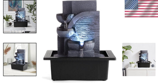 Elegant Indoor Water Feature - Tiered Tabletop Fountain for Stress Relief