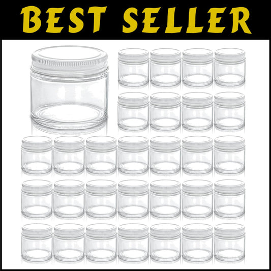 Mini 2 Oz Glass Jars with Airtight Lids - Versatile Storage for DIY & Gifts