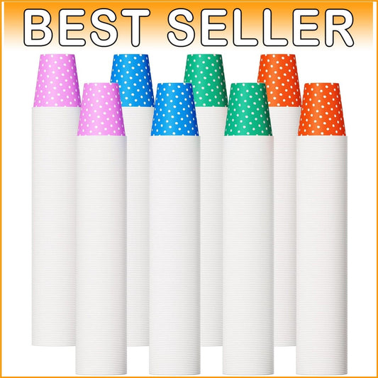 1000 Pack Multicolor Disposable 5oz Paper Cups - Ideal for Parties & Events