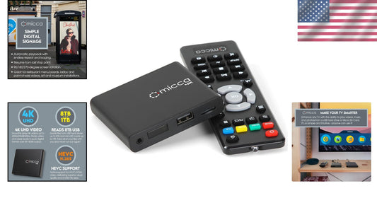 Versatile 4K Media Player with USB & MicroSD Support - Perfect for Signage