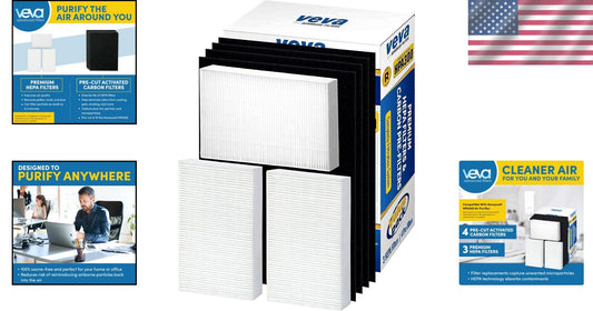Complete HEPA Filter Kit for Honeywell Purifiers - 3 Filters & 4 Carbon Pre-Cuts