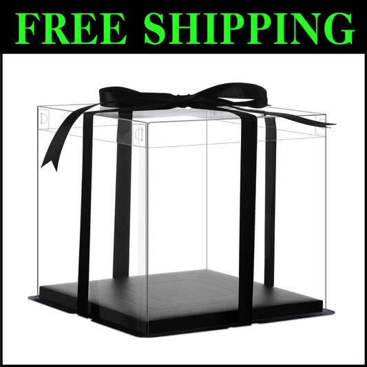 Elegant Clear Cake Packaging - 6 Tall Boxes, Ideal for Weddings & Parties