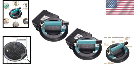 8" Vacuum Suction Cup Set for Safe Glass & Material Lifting - 560lb Capacity