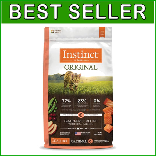 10 lb Dry Cat Food with Salmon and Probiotics – Grain-Free Formula for Cats