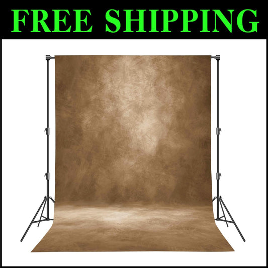 High-Resolution 8'x10' Brown Photography Backdrop with Pocket for Easy Setup