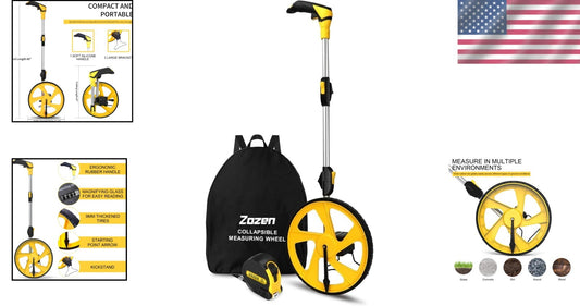 Accurate 12-Inch Measuring Wheel - Double Collapsible for Effortless Transport