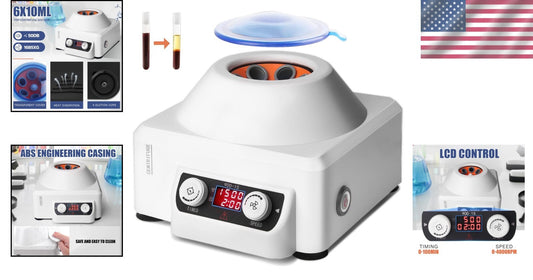 Compact Laboratory Centrifuge - 6x10ml with Digital LCD Timer & Safety Features
