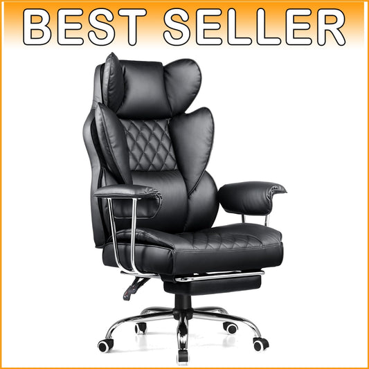 Big & Tall Executive Chair with Soft Armrests, Adjustable & Versatile