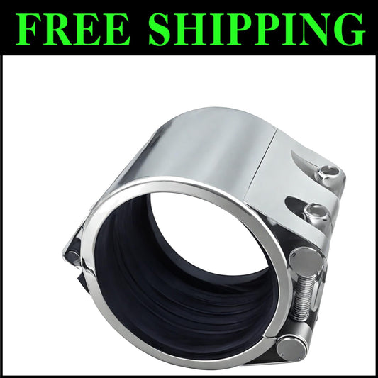 Emergency Pipe Repair Clamp - Stainless Steel, 4 Inch, for Plastic & Metal Pipes