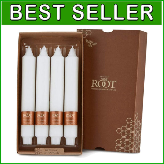 Elegant Unscented Timberline 9-Inch Dinner Candles - 4-Count, Dripless & Clean