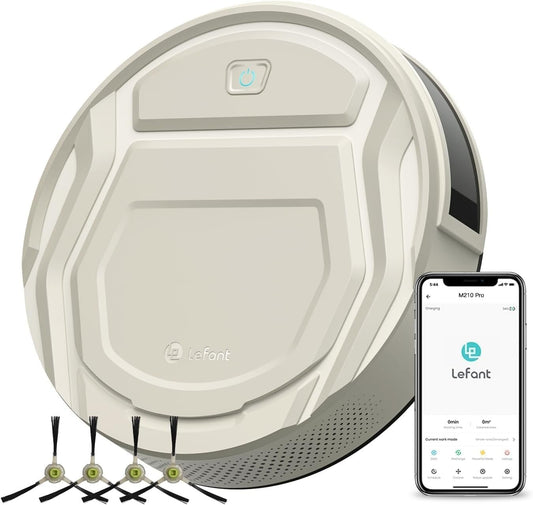 Slim Robotic Vacuum Cleaner with 2200Pa Suction - Ideal for Pet Hair & Carpets