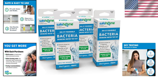 4 Pack Bacteria Test Kit - Easy Home Testing for Clean Water - Eco-Friendly