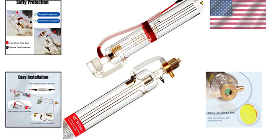 Efficient 90W Glass Laser Tube with Preconnected Ports, 1250mm Long, 80mm Wide