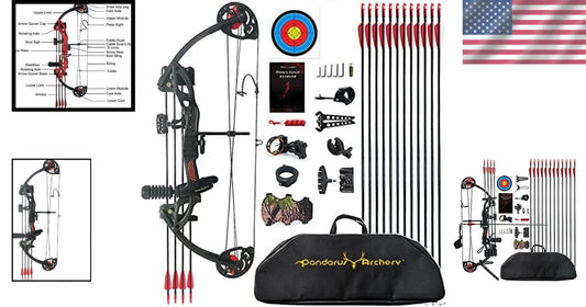 Lightweight Right-Handed Compound Bow for Beginners - 15-29 lbs Draw Weight