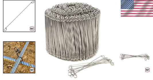 16-Gauge Stainless Steel Rebar Ties - 1000 Pack 6" Long, Corrosion Resistant
